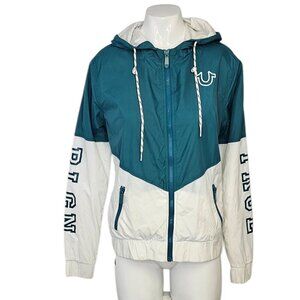 True Religion Womens Zip Up Windbreaker Lined Jacket Size Small